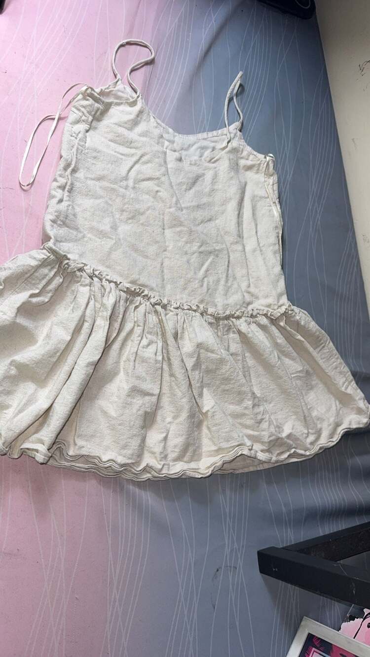 Primark Cream Cami Top with Drop Waist Peplum Hem